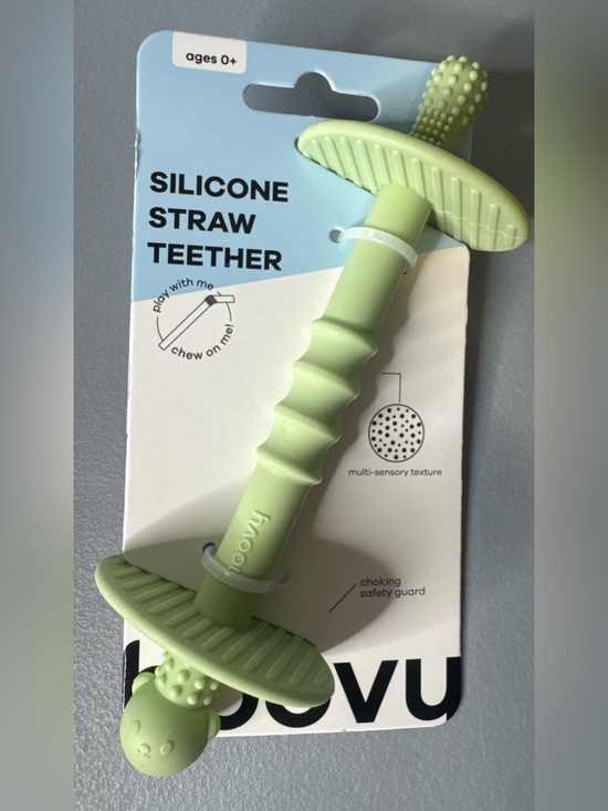 Other - Hoovy Silicone Straw Teether in green play chew teething multi-sensory textured